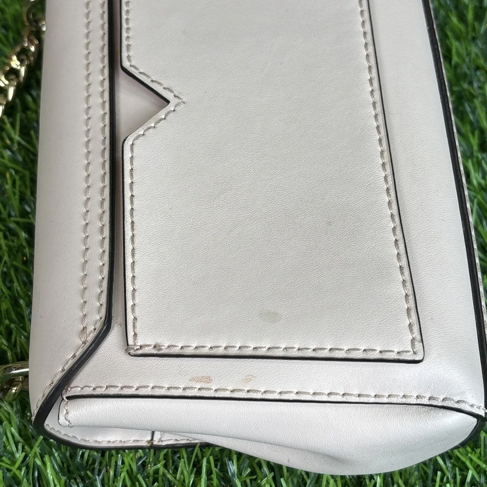 Michael Kors Pale Pink Leather Chain Clutch‎ Coquette Gold Hardware